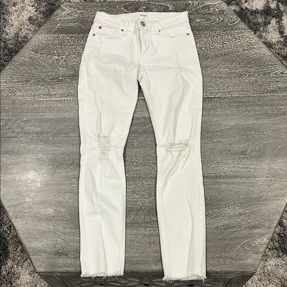 Women’s White Size 25 Hudson Distressed Super Skinny Midrise Ankle Nico Jeans - Picture 2 of 10